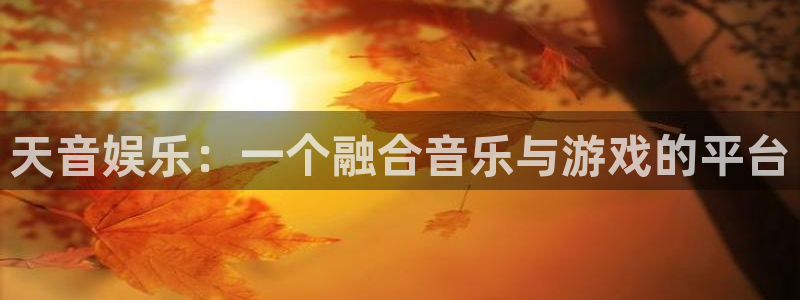 澳门好彩运集团：天音娱乐：一个融合音乐与游戏的平台